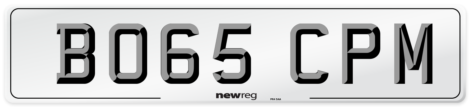 BO65 CPM Number Plate from New Reg